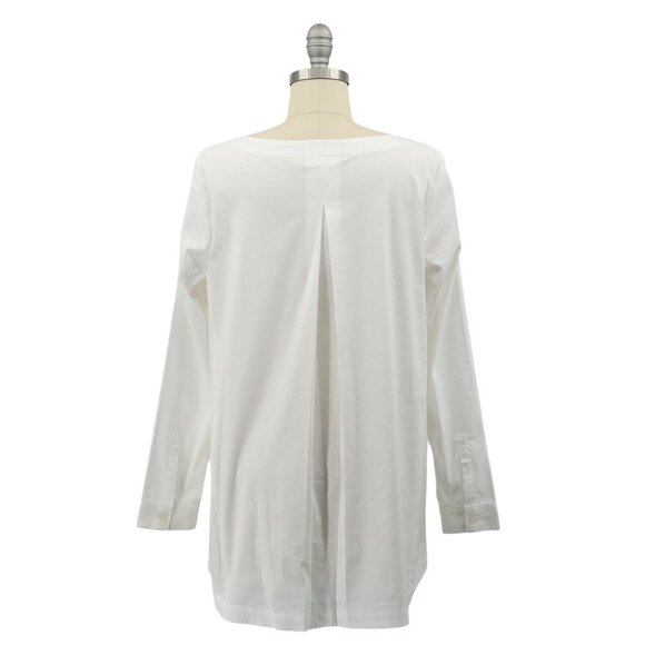 NWT J. Jill Boatneck Solid White Cotton Long Sleeve Tunic Top S - Picture 4 of 5